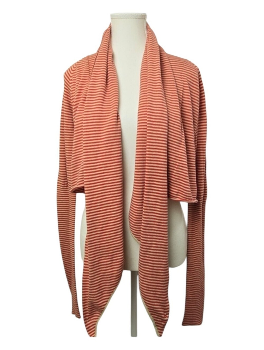 AllSaints Spitalfields Vintage Striped Open Front Cardigan Size 14 Asymmetric